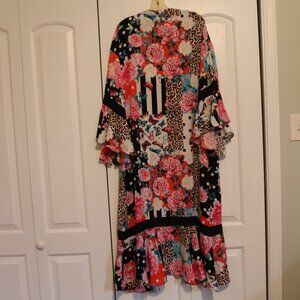 Sofia Intimates By Sophia Vergara Colorful Animal Print Floral Robe Large